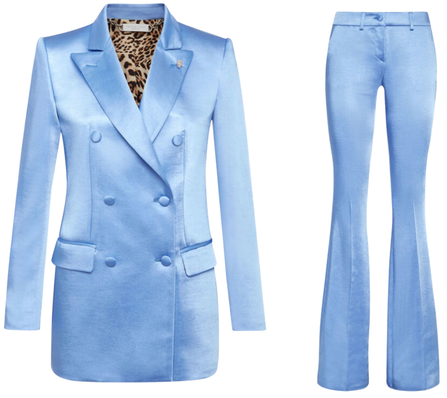 blue satin dandy jacket and pants Philipp Plein