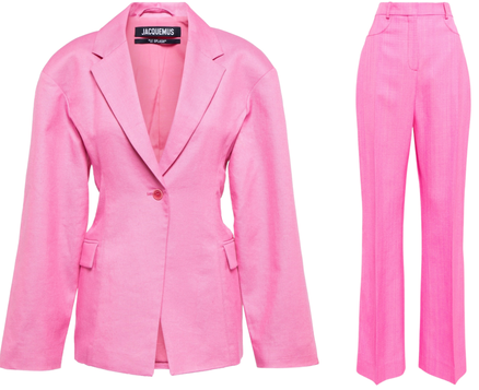pink linen suit Jacquemus 