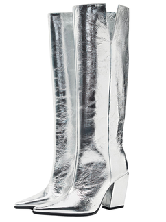 Zara Metallic silver boots