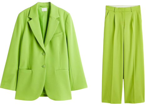 neon green oversize suit H&M 